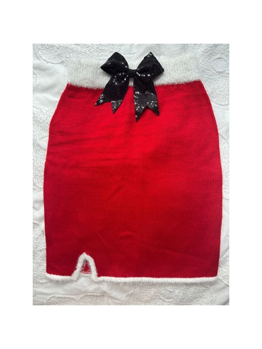 Women's Planet Gold Red & White Christmas Mini Skirt XS